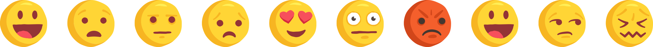 Emojis In A Line